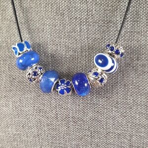 Elegant Blue Beaded Necklace